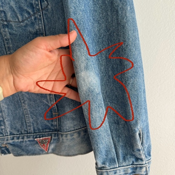 Vintage Georges Marciano For Guess Jean Jacket 80s 90s Denim Size Medium - Picture 7 of 13